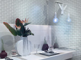 COLOR PALETTE GRAY CLOUD 1X3 BRICK GLOSS Glass Mosaic Tile - TILE & MOSAIC DEPOT