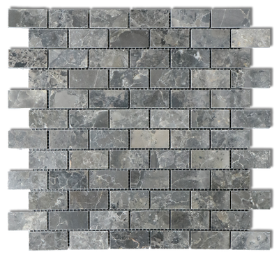 Breccia Grigio Italian 1x2 Brick Polished Marble Tile