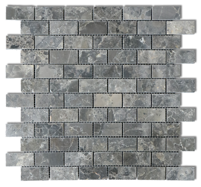 Breccia Grigio Italian 1x2 Brick Polished Marble Tile