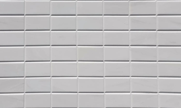 Bianco Dolomite Marble 3x6 Beveled Polished Tile - TILE & MOSAIC DEPOT