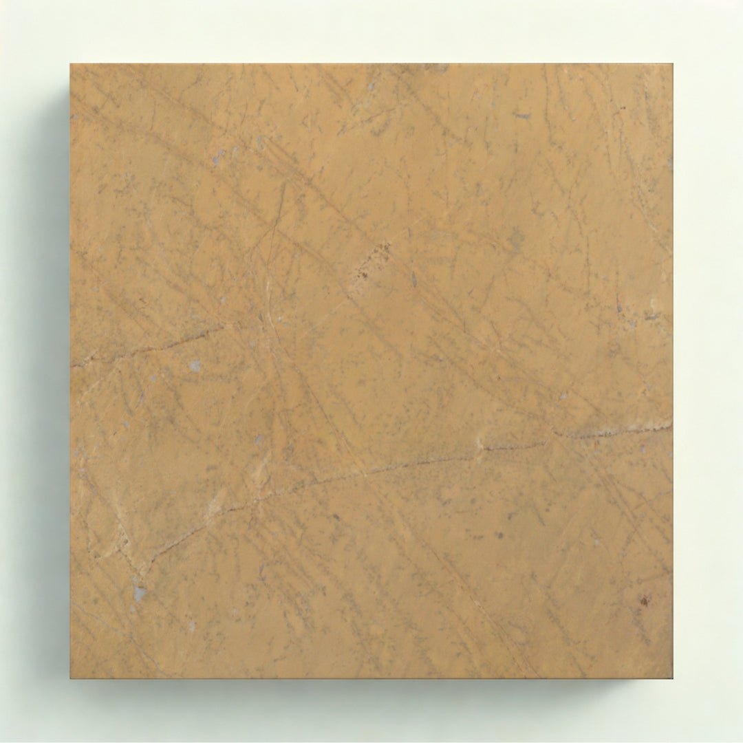 Italian Giallo Anticato polished marble tile, 12x12 natural stone tile with warm yellow and beige tones, from TILE AND MOSAIC DEPOT.