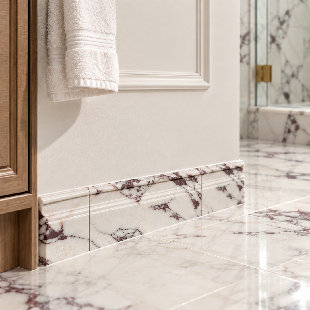 Calacatta Viola Marble 4 3/4x12 Honed Baseboard