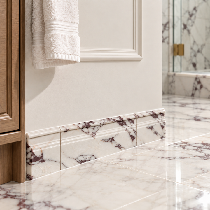 Calacatta Viola Marble 4 3/4x12 Honed Baseboard