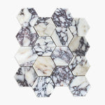 Calacatta Viola Marble 3X3 Hexagon Polished Mosaic Tile - TILE & MOSAIC DEPOT