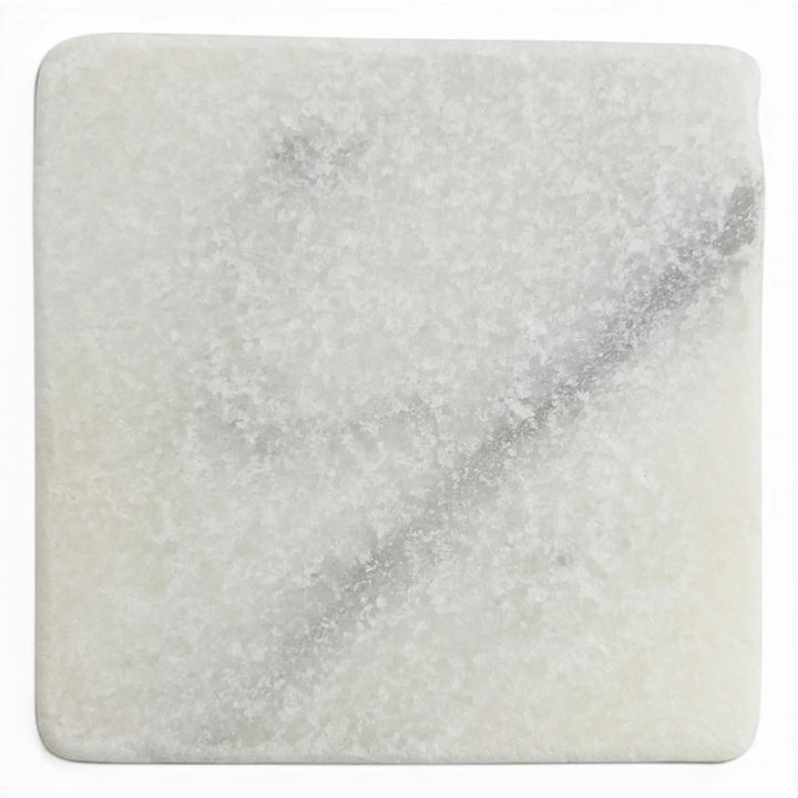 White Carrara Marble 4x4 Tumbled Tile