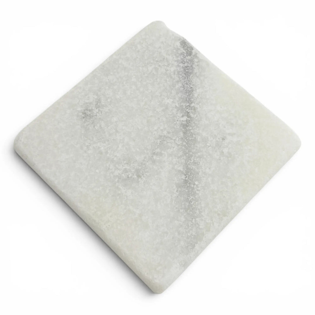 White Carrara Marble 4x4 Tumbled Tile