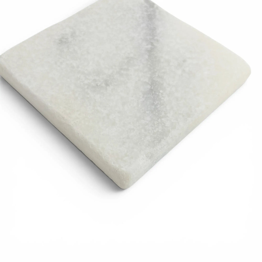 White Carrara Marble 4x4 Tumbled Tile