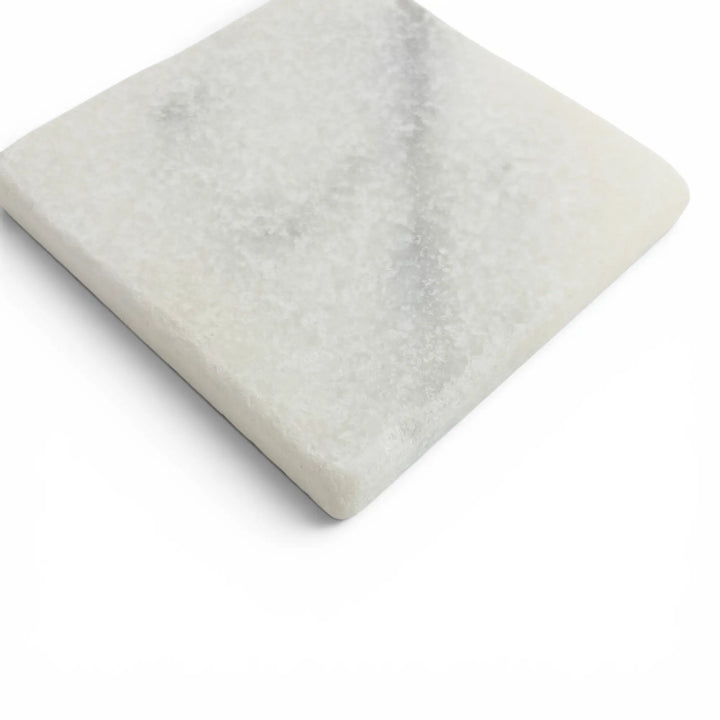 White Carrara Marble 4x4 Tumbled Tile