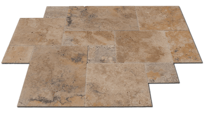 Antico Onyx Travertine Chiseled Versailles Pattern