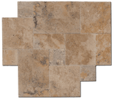 Antico Onyx Travertine Chiseled Versailles Pattern