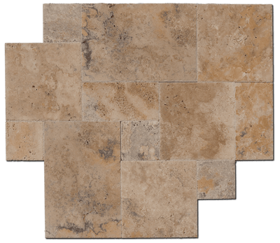 Antico Onyx Travertine Chiseled Versailles Pattern