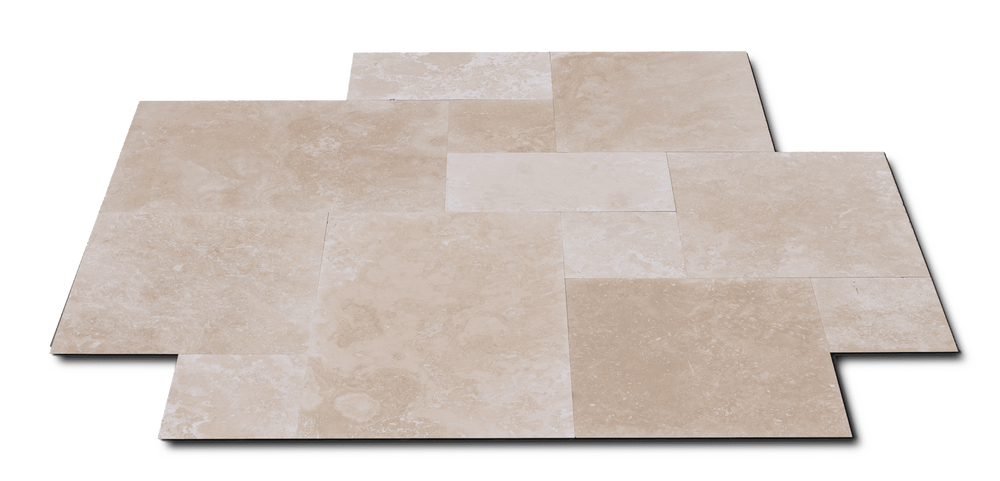 Ivory Travertine Honed Versailles Pattern Tile - TILE & MOSAIC DEPOT