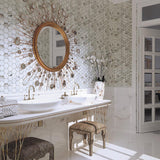 CLOUD 9 SILVER WHITE HEX glass Mosaic Tile - TILE & MOSAIC DEPOT
