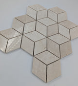 Crema Marfil Marble Rhombus 3D Polished Mosaic Tile (Clearance) - TILE & MOSAIC DEPOT