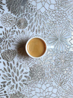 Dahlia Gold Engraved Aspen White Marble Mosaic Tile - TILE & MOSAIC DEPOT