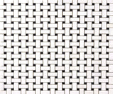 Bianco Dolomite Marble Basketweave with Black Dots Polished Mosaic Tile - TILE & MOSAIC DEPOT