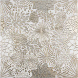 Dahlia Gold Engraved Aspen White Marble Mosaic Tile - TILE & MOSAIC DEPOT