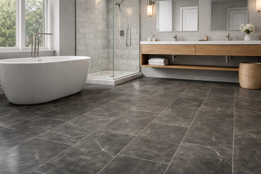 Pietra Gray Marble 16x24 Brushed Tile - TILE AND MOSAIC DEPOT