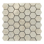 Crema Europa Limestone 2x2 Hexagon Honed Mosaic Tile