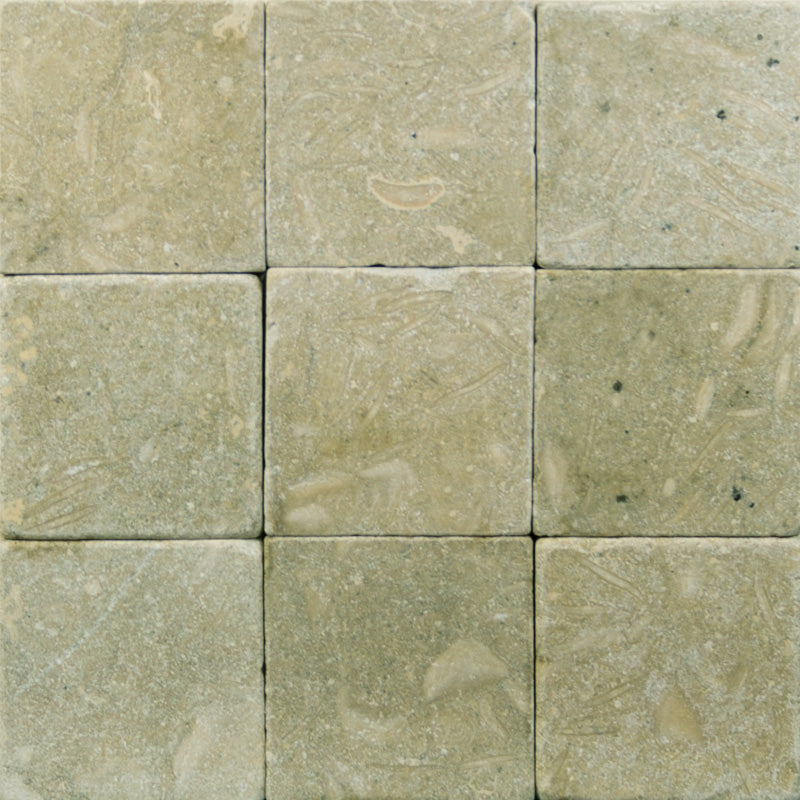 Seagrass Limestone 6x6 Tumbled Tile - TILE AND MOSAIC DEPOT