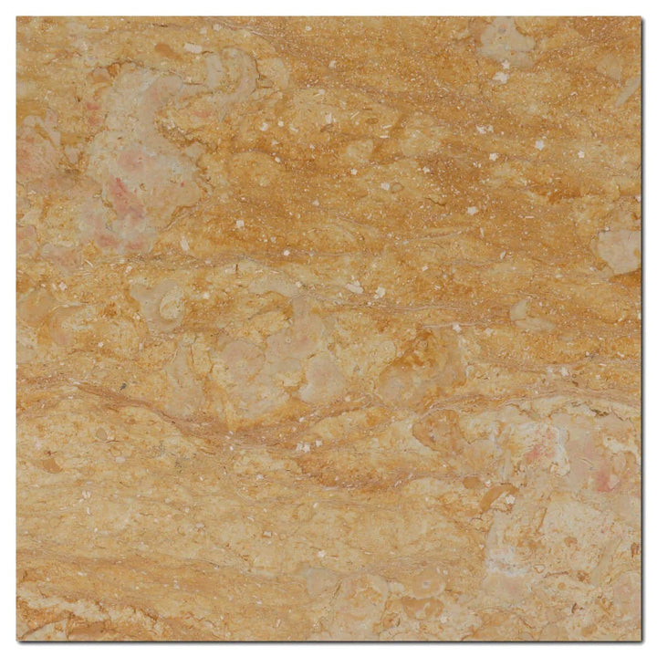 Giallo Anticato Italian polished marble tile, 12x12 inch natural stone tile with warm yellow and gold tones from TILE AND MOSAIC DEPOT