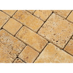 Gold Travertine Mini Pattern Square Tumbled Mosaic Tile - TILE & MOSAIC DEPOT
