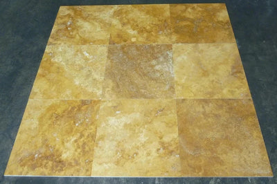 Gold Travertine 24x24 Filled and Honed Tile - TILE & MOSAIC DEPOT