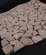 Noce Travertine Flat Pebble / Paledian (Random Broken) Mosaic Tile - TILE & MOSAIC DEPOT