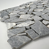 Bardiglio Scuro Marble Flat Pebble / Paledian (Random Broken) Mosaic Tile - TILE & MOSAIC DEPOT