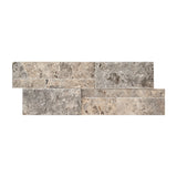 Silver Travertine 9x24 XL Rockmount Split Face Stacked Stone Ledger Panel