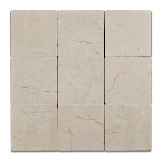 Crema Marfil Select Marble 4x4 Tumbled Tile