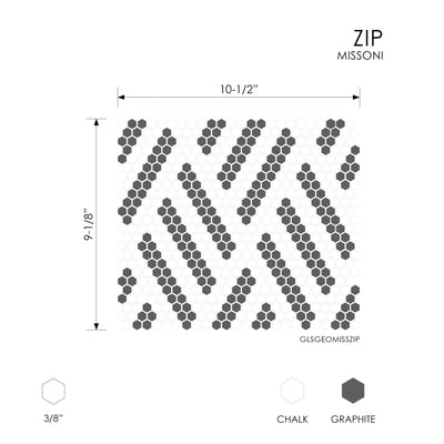 Geometro Missoni Zip Recycled Glass Mosaic Tile - TILE & MOSAIC DEPOT