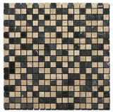 Emperador Light and Black Marble Checker 5/8x5/8 Polished Mosaic Tile - TILE & MOSAIC DEPOT
