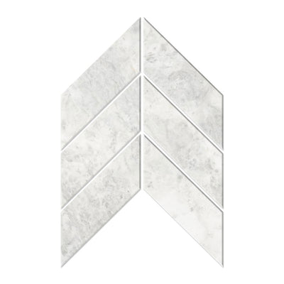 Bianco Congelato Nimbus Marble 2x8 Chevron Honed Mosaic Tile - TILE & MOSAIC DEPOT