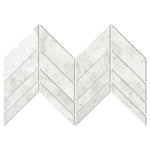 Bianco Congelato Nimbus Marble 2x8 Chevron Honed Mosaic Tile