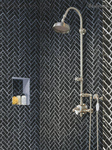 NANTUCKET MIACOMET HERRINGBONE Recycled Glass Mosaic Tile - TILE & MOSAIC DEPOT