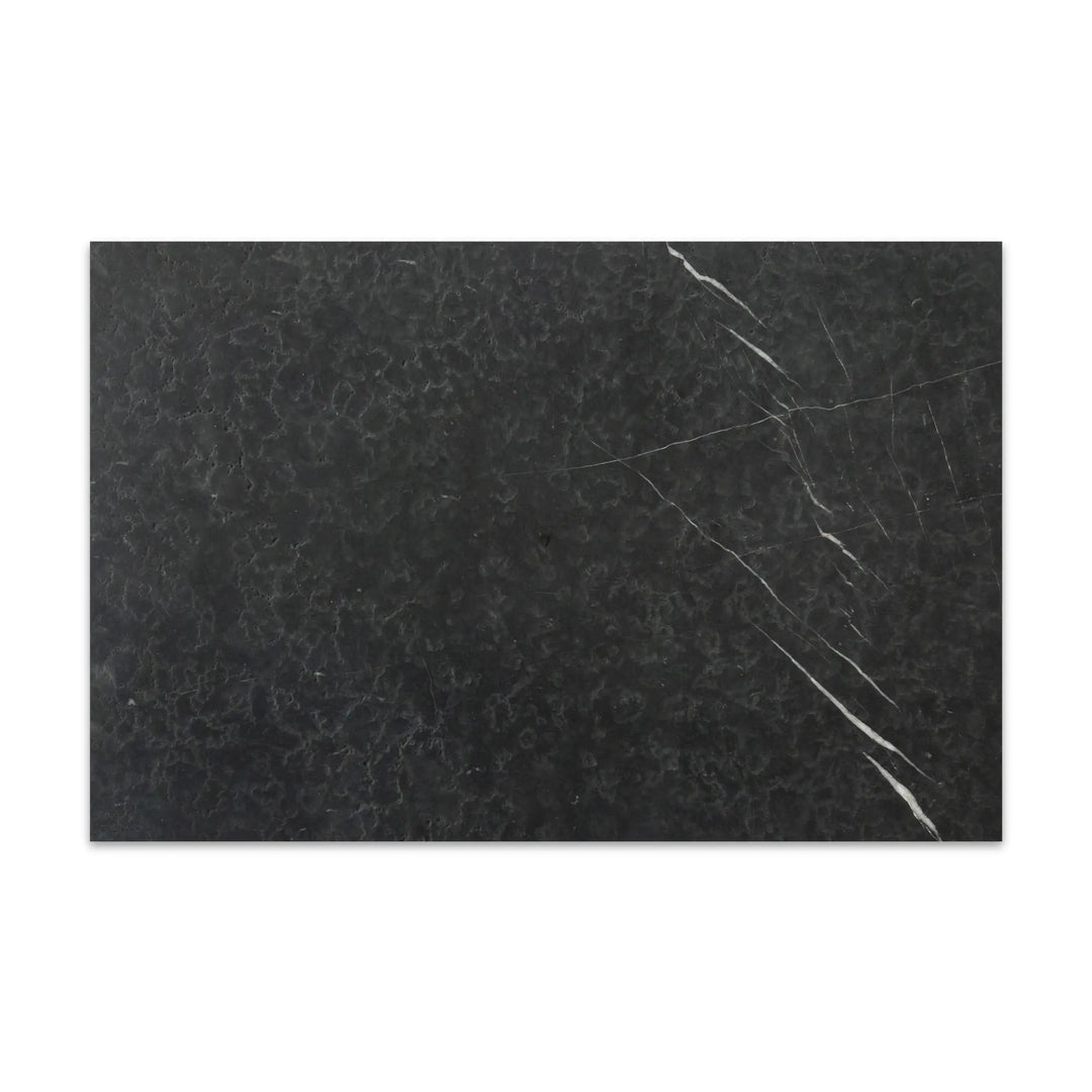Nero Marquina Marble 16x24 Leathered Tile - TILE AND MOSAIC DEPOT