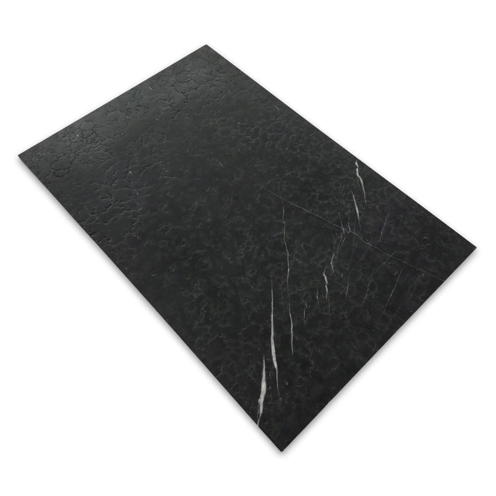 Nero Marquina Marble 16x24 Leathered Tile - TILE AND MOSAIC DEPOT