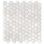 Bianco Congelato Nimbus Marble 1x1 Hexagon Honed Mosaic Tile