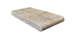 Noce Travertine 16x24 Tumbled Double Bullnose 5 cm Pool Coping - TILE & MOSAIC DEPOT