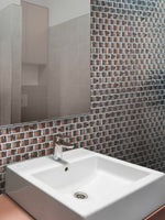 CRYSTAL SPRINGS REFLECTIONS NICKEL Glass Mosaic Tile - TILE & MOSAIC DEPOT