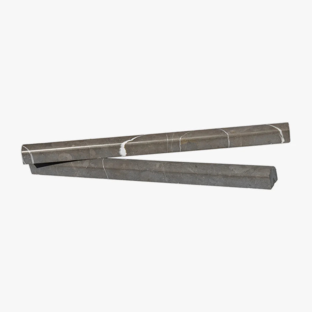 Pietra Gray Marble 3/4X12 Polished Pencil Liner