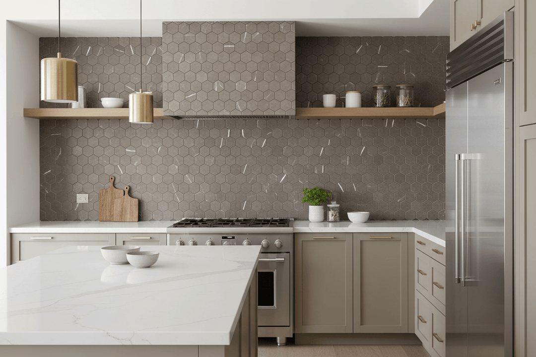 Pietra Gray Marble 2X2 Hexagon Honed Mosaic