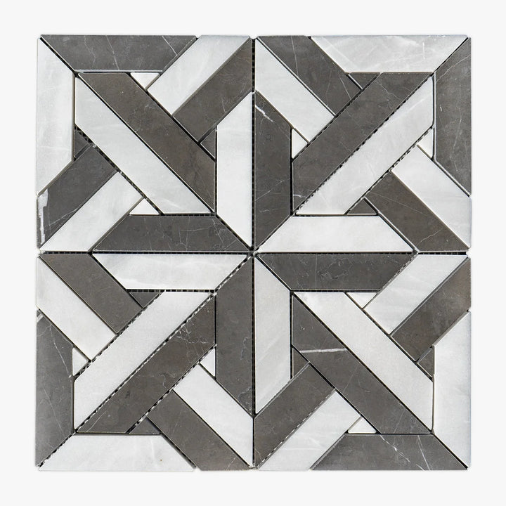 Pietra Gray Marble Rubicon Polished Mosaic