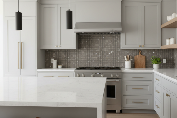 Pietra Gray Marble 1x1 Polished Mosaic