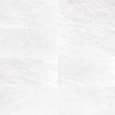 Polar Thassos White 12x24 Honed Marble Tile