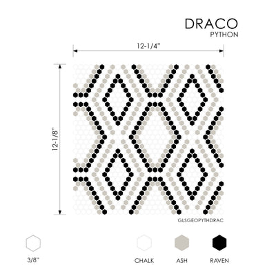 Geometro Python Draco Recycled Glass Mosaic Tile - TILE & MOSAIC DEPOT