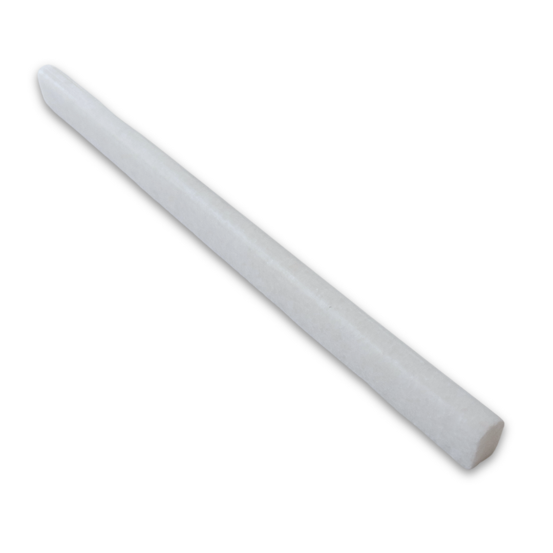 Polar Thassos White 1/2x12 Honed Pencil Liner - TILE & MOSAIC DEPOT
