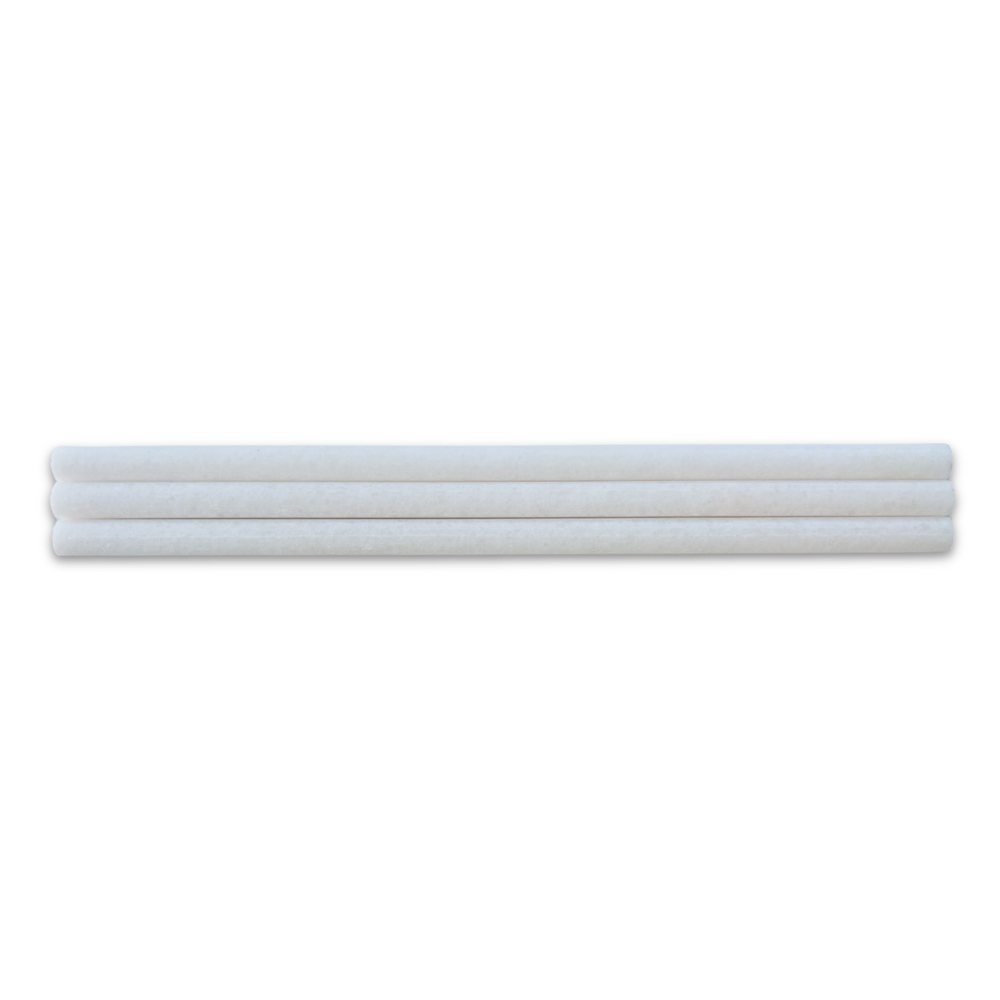 Polar Thassos White 1/2x12 Honed Pencil Liner - TILE & MOSAIC DEPOT