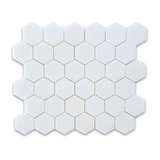 Polar Thassos White 2x2 Hexagon Honed Mosaic Tile